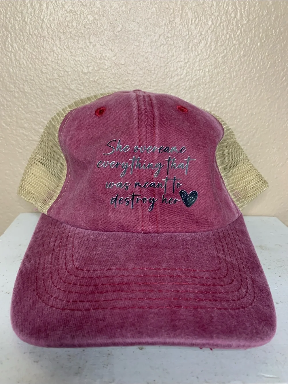 CRIMSON Cotton Mesh Embroidered Baseball Cap Adjustable